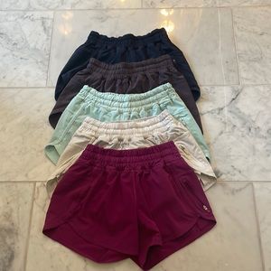 Qty 5 - Lululemon tracker shorts, size 4